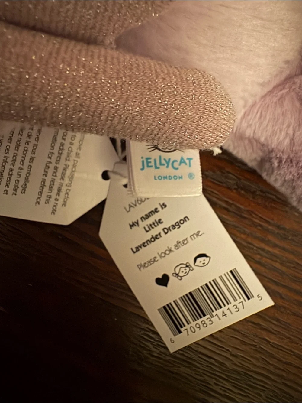 Jellycat Little Lavender Dragon